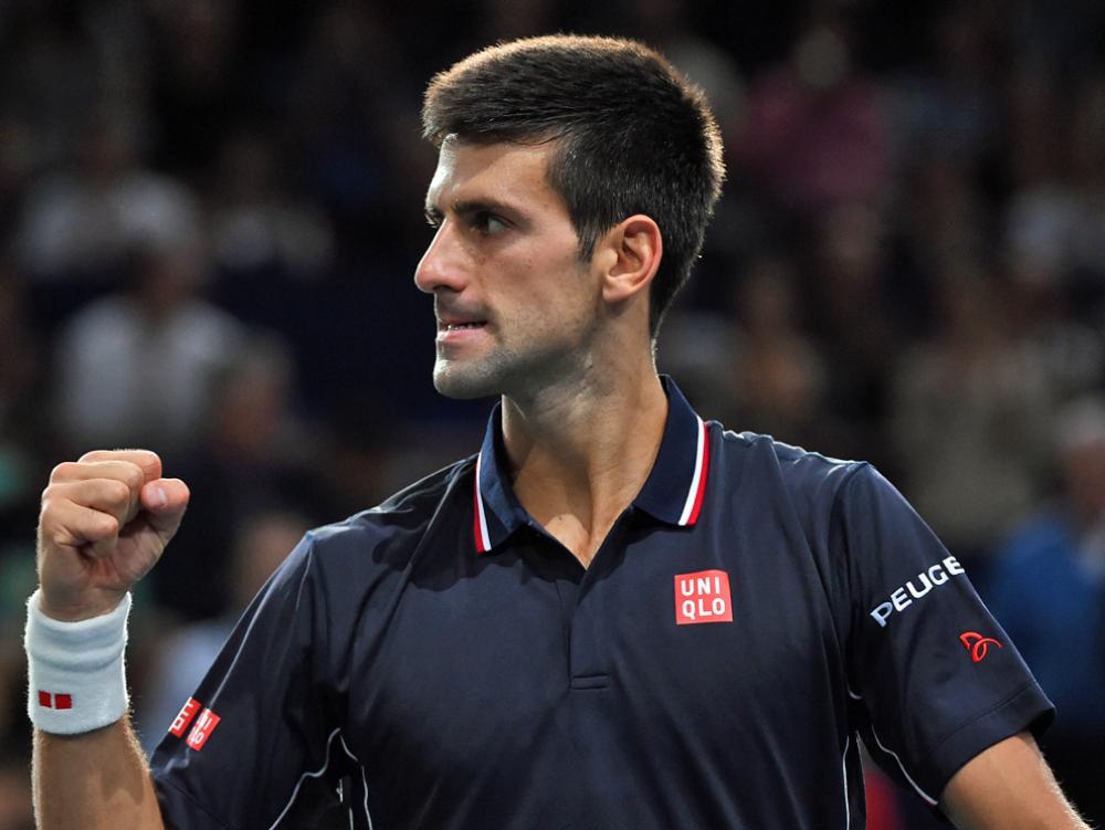 Novak Djokovic im Finale von Paris gegen Milos Raonic