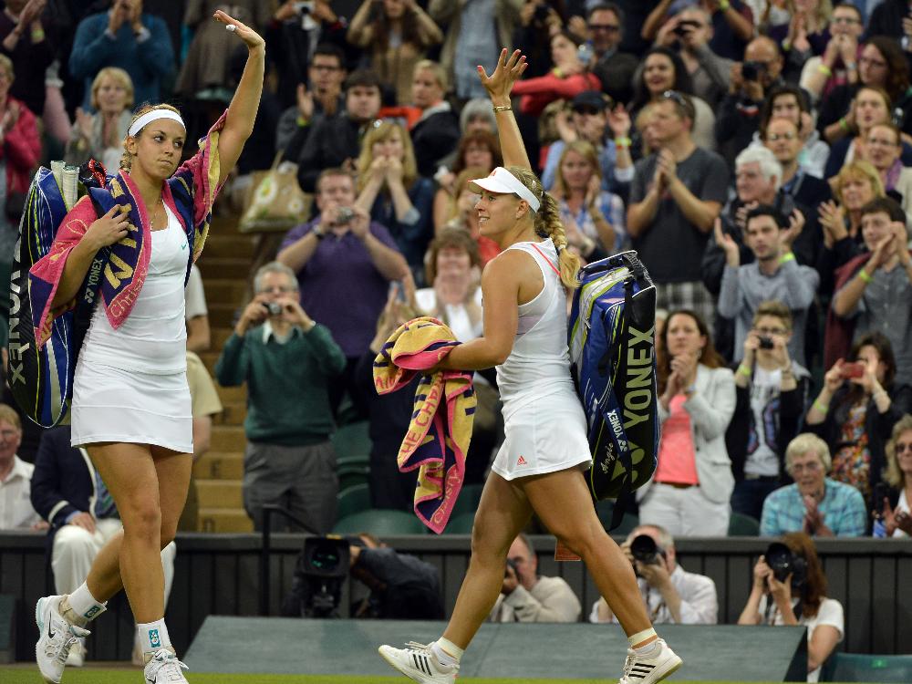Kerber und Lisiki im Mixed-Doppel gegeneinander