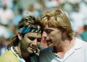 Dauerrivalen in der 90er-Jahren: Andre Agassi (l.) und Boris Becker