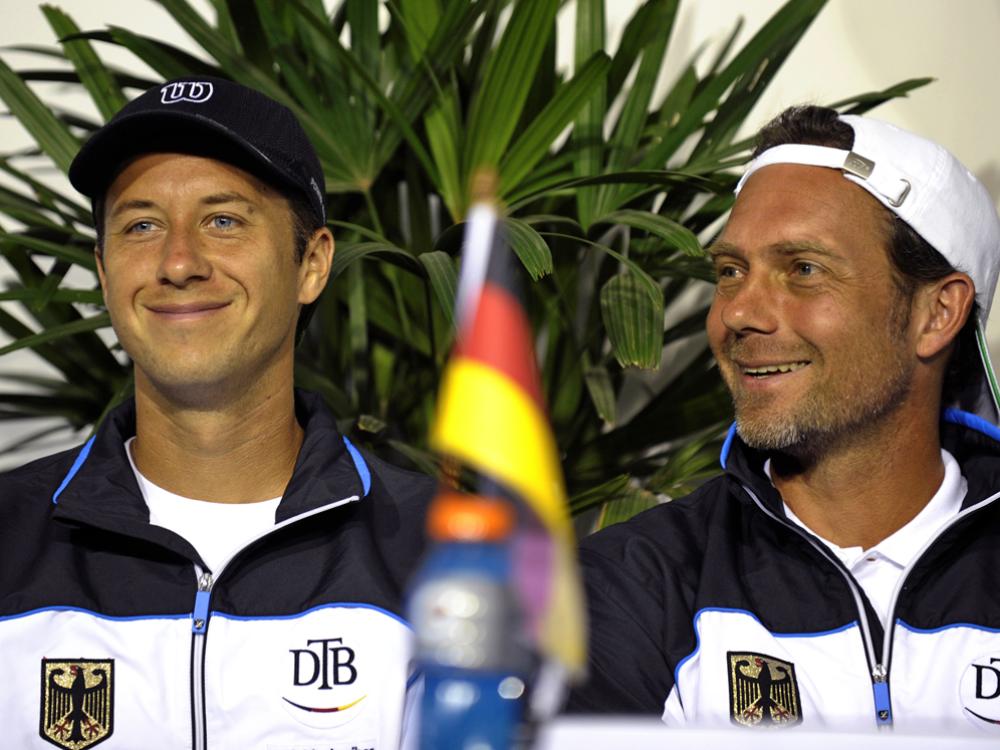 Philipp Kohlschreiber (r.) und Teamchef Carsten Arriens