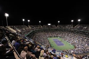 Auch nach Sonnenuntergang ist der Centre Court in Indian Wells stets voll besetzt