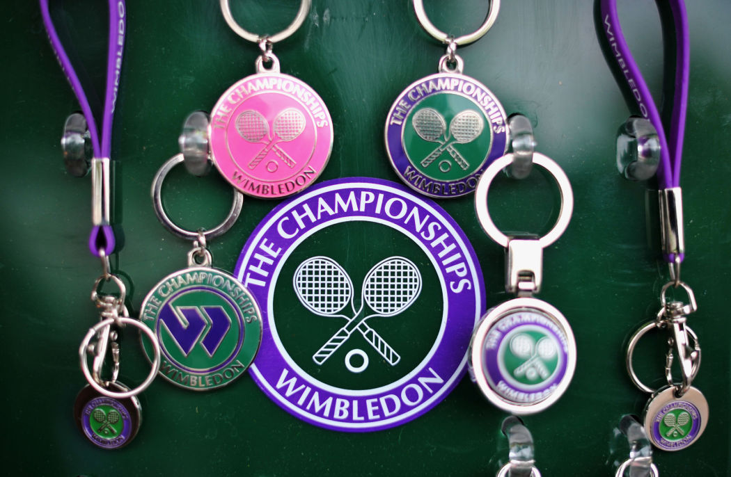 Key rings are pictured for sale on the t