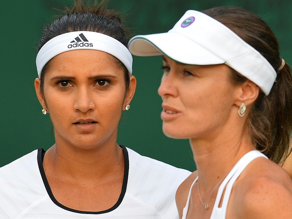 Hingis (r.) und Mirza (l.) stehen im Doppel-Finale