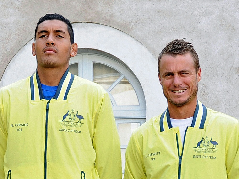 Lleyton Hewitt (r.) betreut Landsmann Nick Kyrgios (l.)