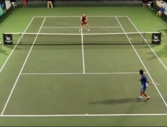 Zauberschlag von Nishioka: „Behind the Back-Volley-Winner“