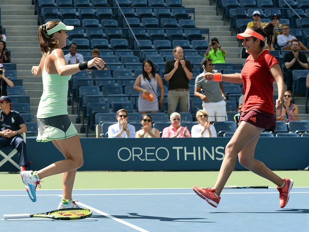 Hingis und Mirza bejubelten ihren Sieg bei den US Open
