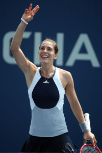NEW YORK, NY - SEPTEMBER 03:  Andrea Petkovic of Germany celebrates after defeating Elena Vesnina of Russian in their Women's Singles Second Round match on Day Four of the 2015 US Open at the USTA Billie Jean King National Tennis Center on September 3, 2015 in the Flushing neighborhood of the Queens borough of New York City.  (Photo by Streeter Lecka/Getty Images)
