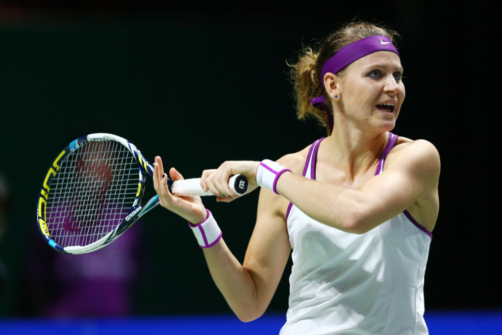 during the BNP Paribas WTA Finals at Singapore Sports Hub on October 30, 2015 in Singapore.