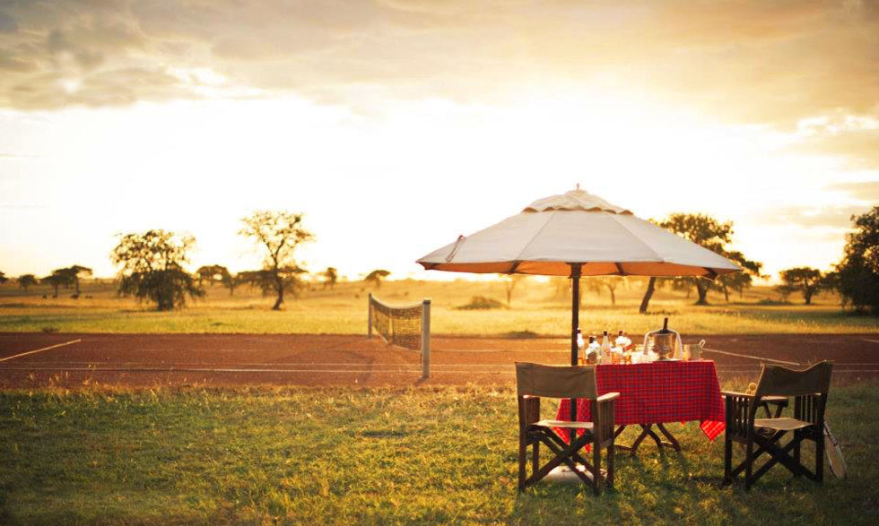 Tennis on luxury safari at Singita Sabora, Tanzania www.luxurysafaricamps.com/singita-sabora.html