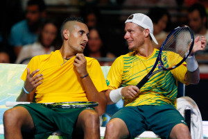 Zwei Generationen: Nick Kyrgios (li.) und Lleyton Hewitt.