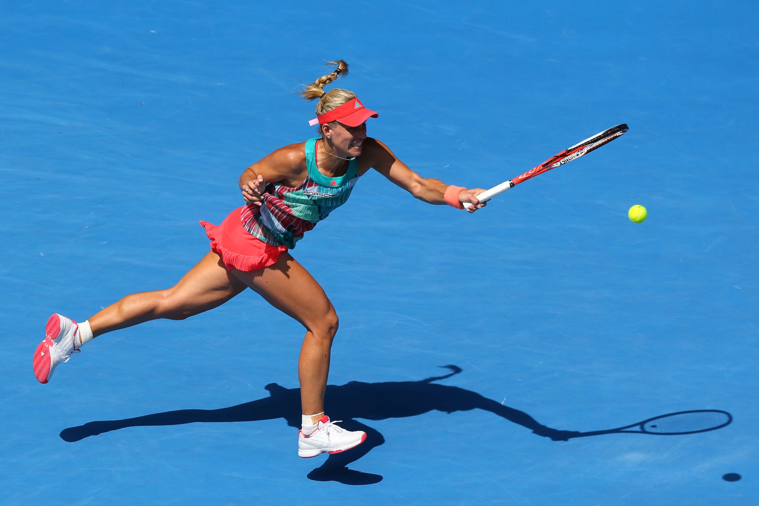 MELBOURNE, AUSTRALIA - JANUARY 27:  Angelique Kerber of Germany plays a forehand in her quarter final match against Victoria Azarenka of Belarus during day 10 of the 2016 Australian Open at Melbourne Park on January 27, 2016 in Melbourne, Australia.  (Photo by Michael Dodge/Getty Images)