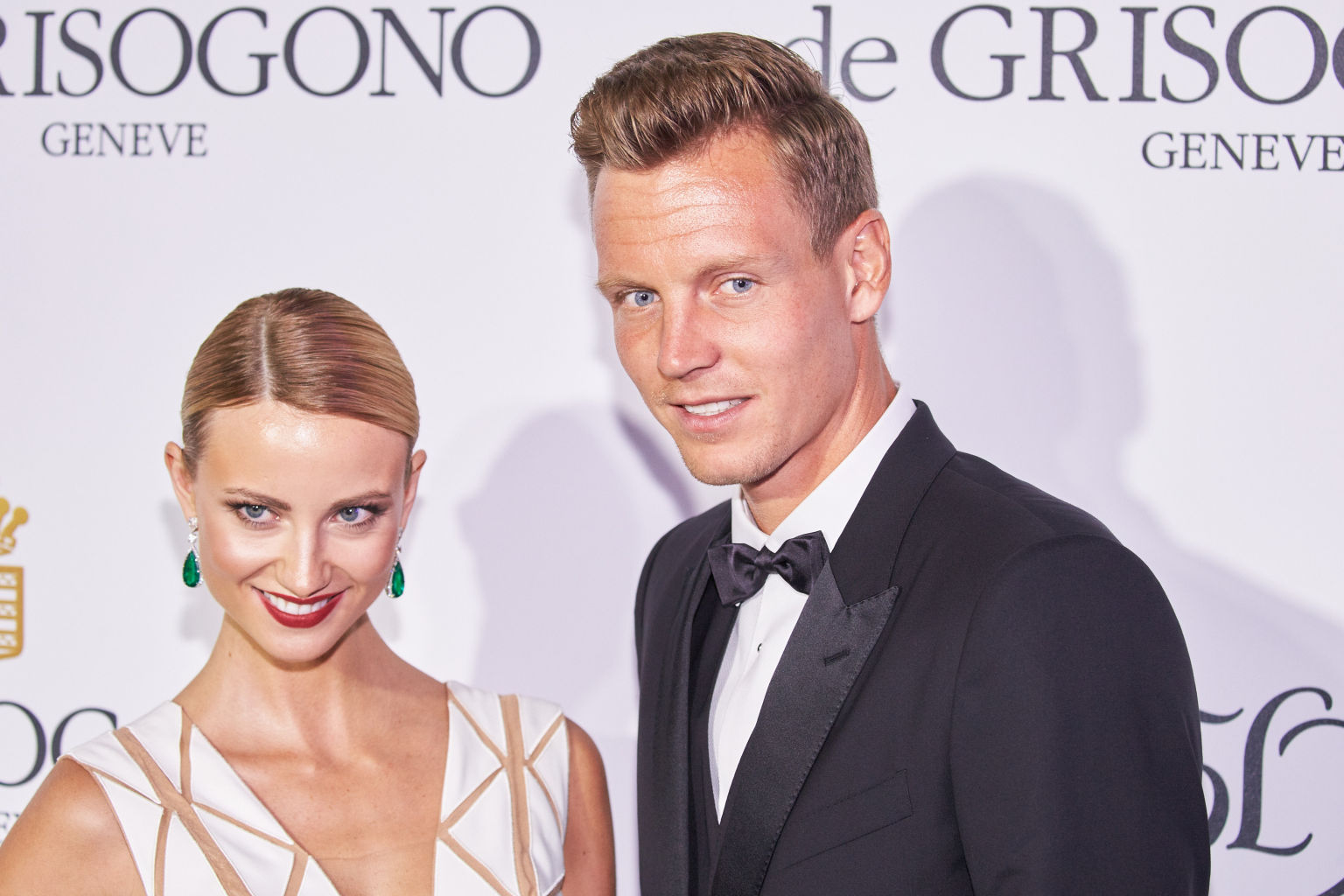 CAP D'ANTIBES, FRANCE - MAY 19: Czech tennis player Tomas Berdych and girlfriend Ester Satorova attend the De Grisogono party during the 68th annual Cannes Film Festival on May 19, 2015 in Cap d'Antibes, France.(Photo by Oleg Nikishin/Kommersant Photo via Getty Images)