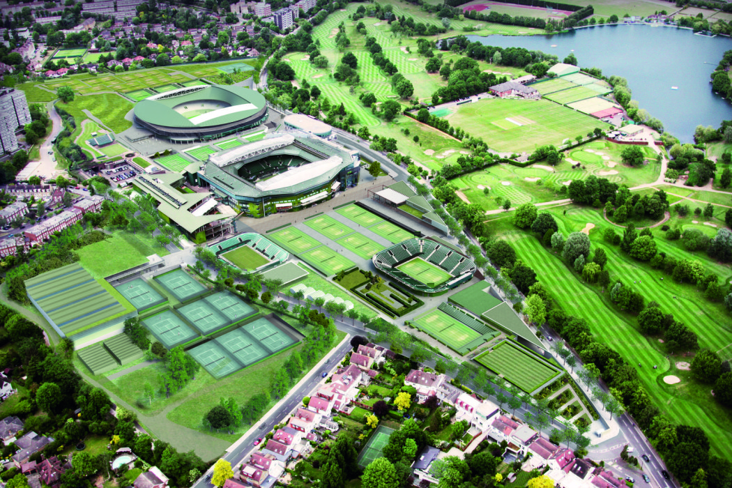Wimbledon Master Plan – Birds eye view south, artists impression