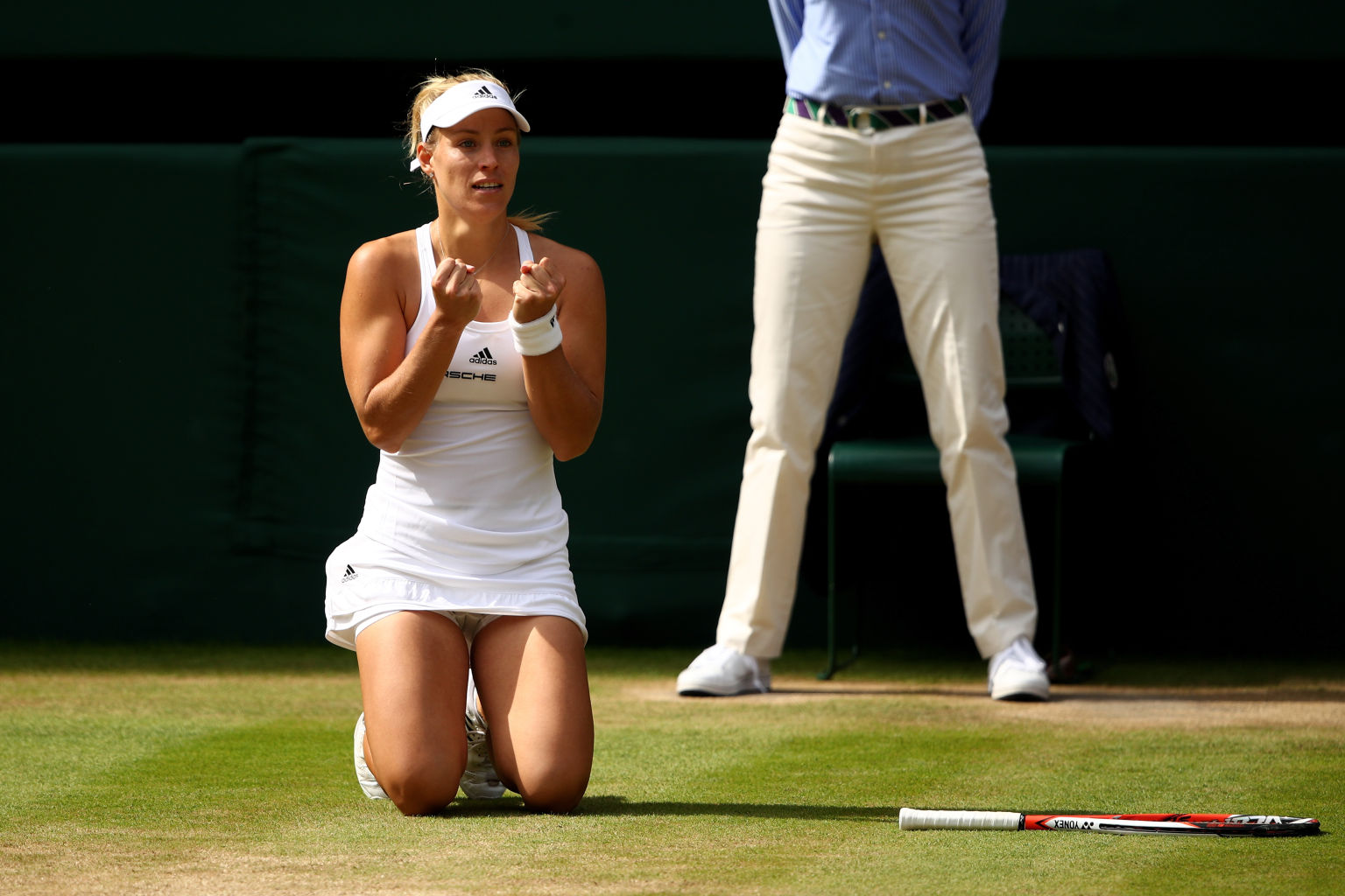 LONDON, ENGLAND - JULY 07:  Angelique Kerber of Germany celebrates victory during the Ladies Singles Semi Final match against Venus Williams of The United States on day ten of the Wimbledon Lawn Tennis Championships at the All England Lawn Tennis and Croquet Club on July 7, 2016 in London, England.  (Photo by Clive Brunskill/Getty Images)