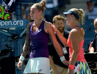 US Open: Kerber spart Kraft – Hercog gibt auf