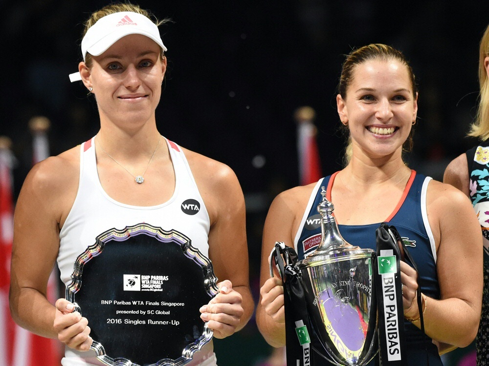Angelique Kerber (l.) und Dominika Cibulkova