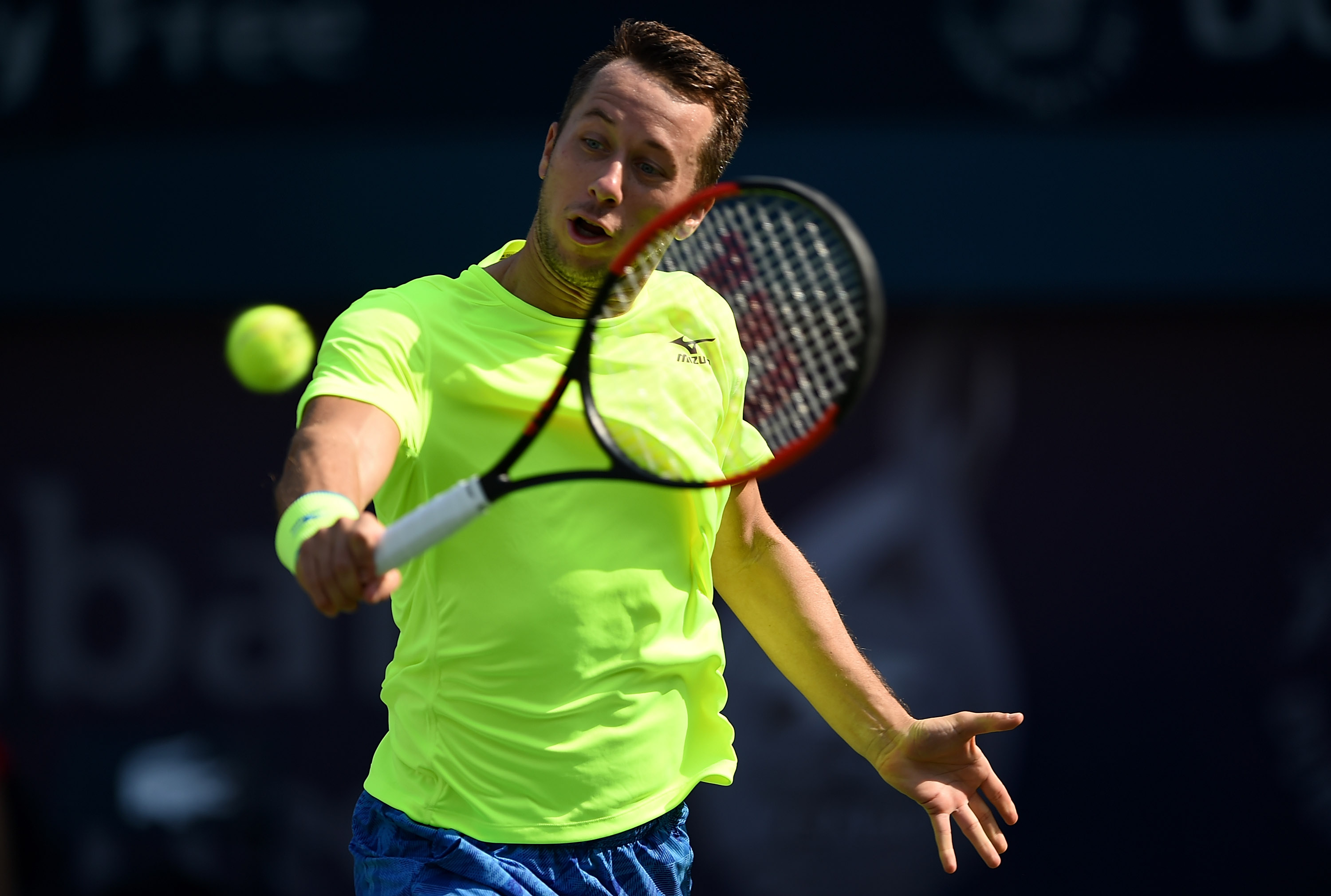 Nach 4:2-Führung im zweiten Satz musste Philipp Kohlschreiber am Ende noch in den Tiebreak gegen Gilles Muller.