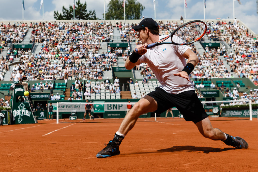 Andy Murray während der Tennis French Open 2017 in Paris / Tennis / Sport / French Open / Paris / Frankreich / Tageslicht / Tennisspieler / Aktion / Grand Slam / Major / Bois de Boulogne / Roland Garros / WTA / ITF / ATP / Menschen / Herren / Männer / Einzelveranstaltung / Erwachsene Person / Fotografie