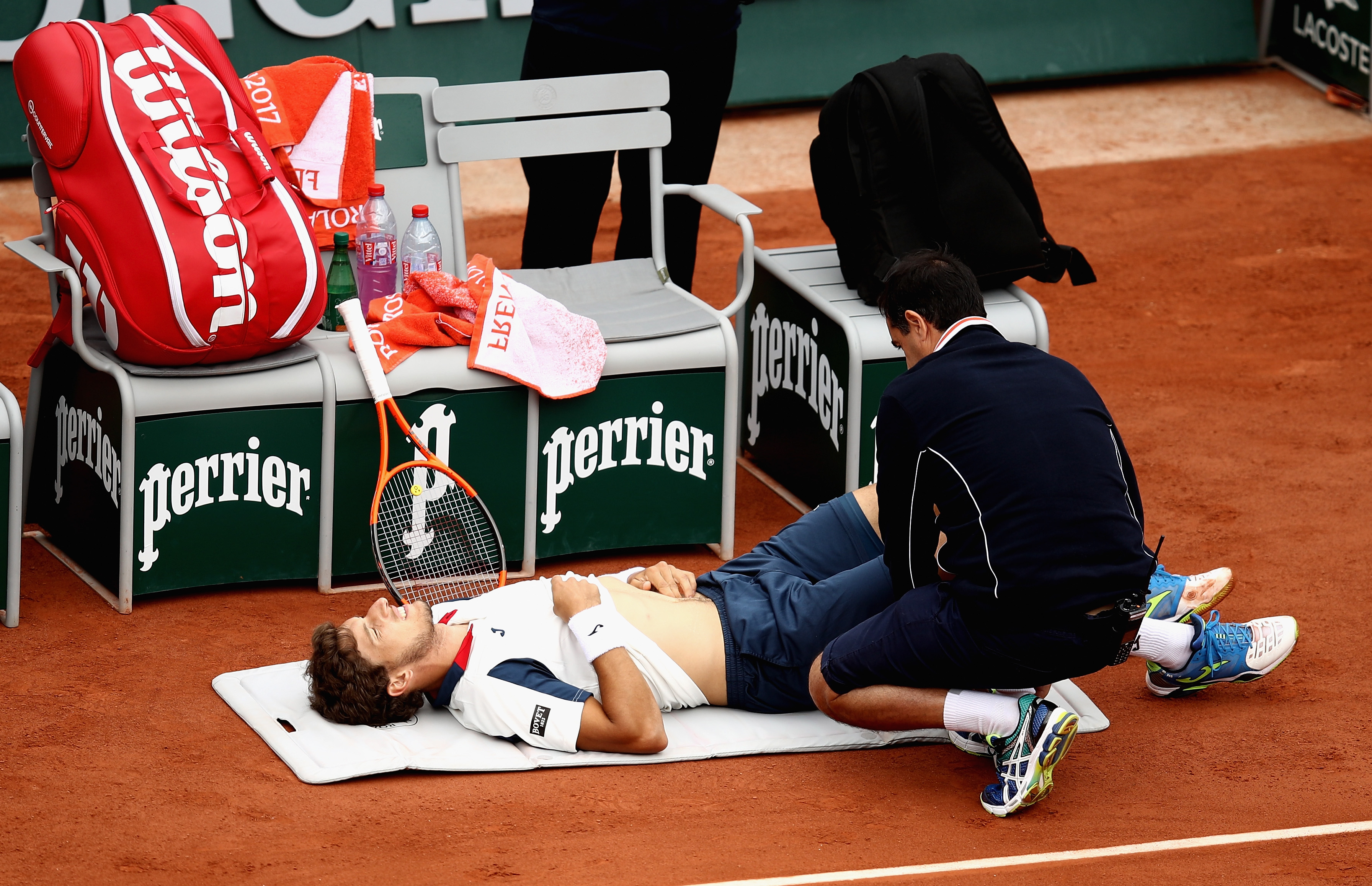 Im Viertelfinale musste Pablo Carreno Busta das Match im im zweiten Satz aufgrund einer Verletzung abbrechen.