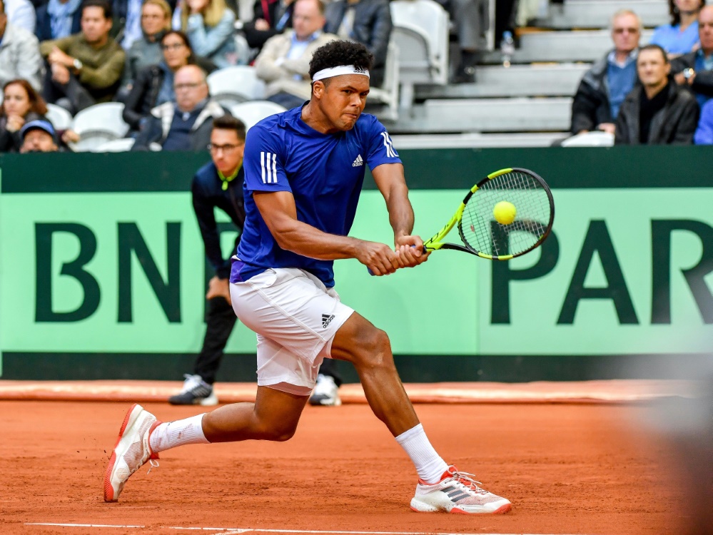 Jo-Wilfried Tsonga gewinnt sein Match gegen Laslo Djere
