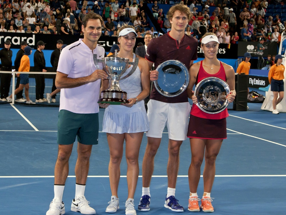 Zverev und Kerber (r.) unterlagen Federer und Bencic