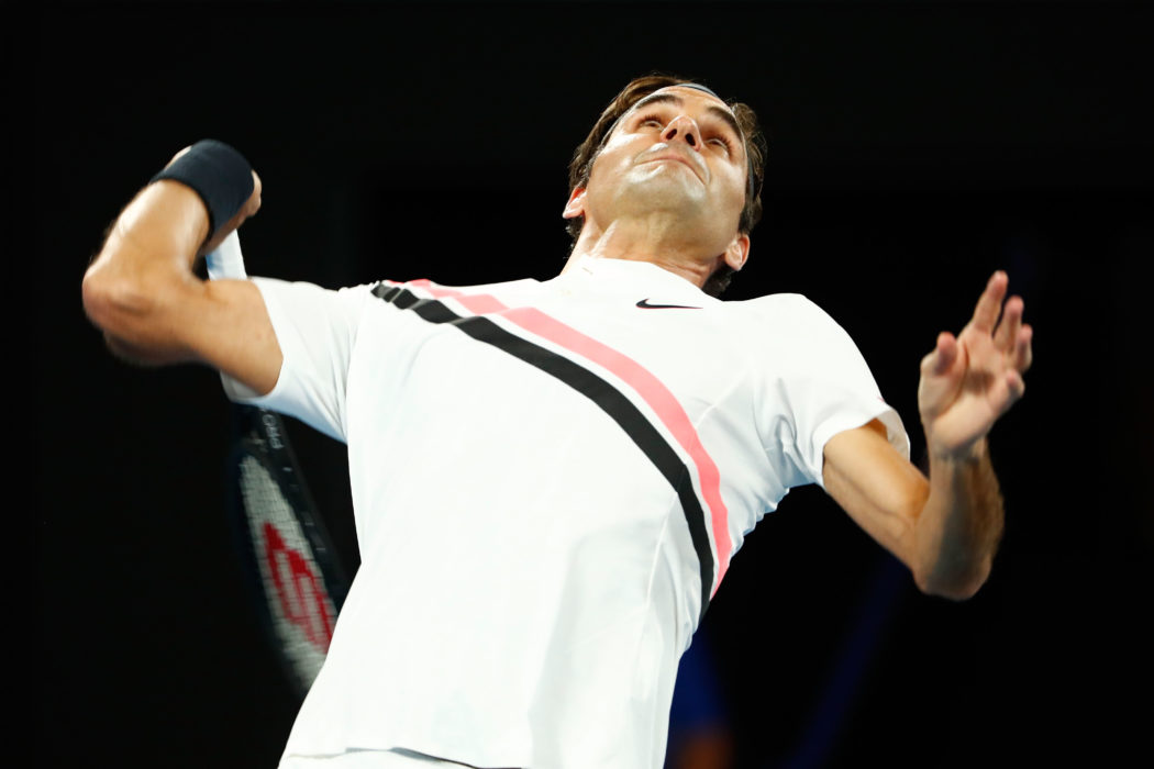 Aufschlag von Roger Federer