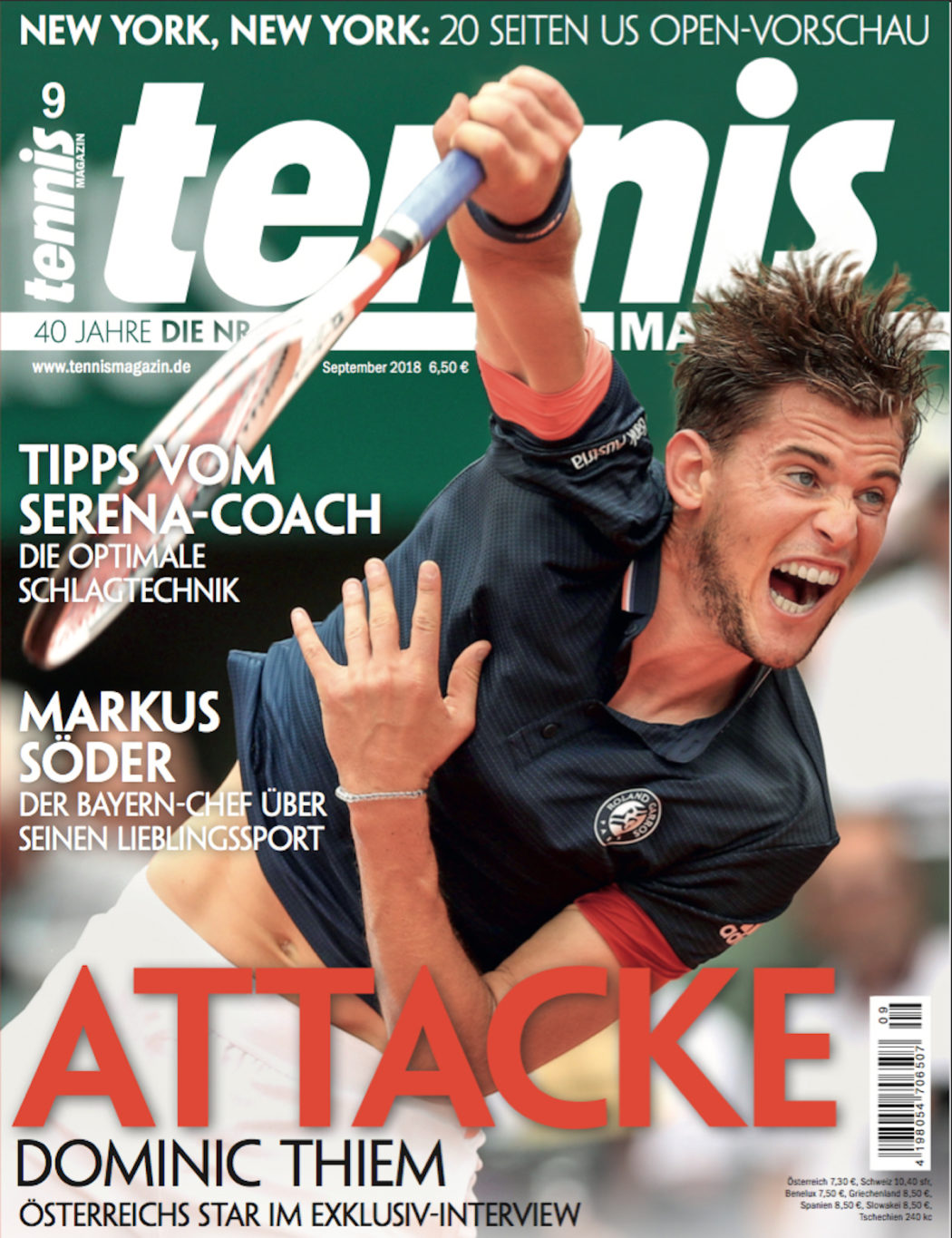 Tennis Magazin 9/2018 Dominic Thiem im Interview