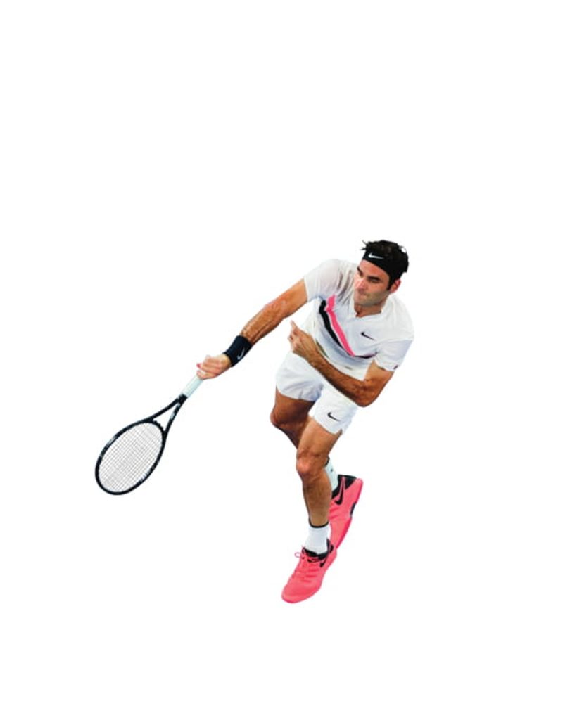 Aufschlag von Roger Federer