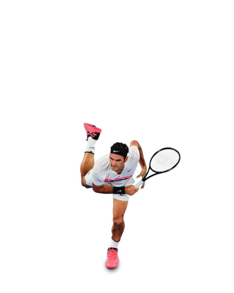 Aufschlag von Roger Federer