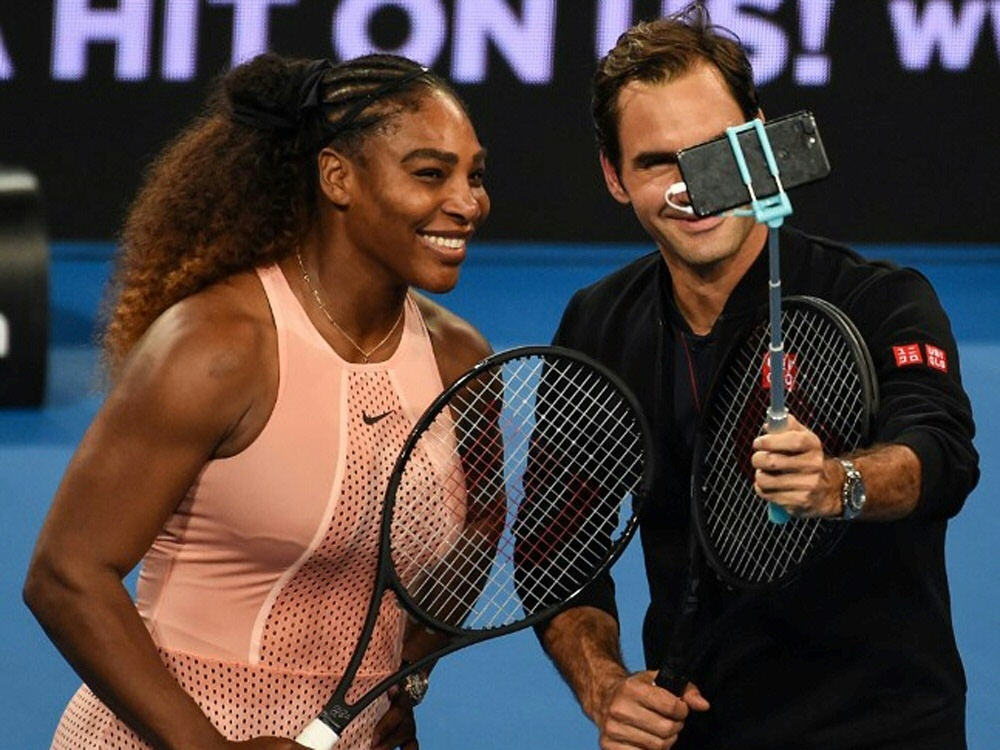 Federer und Williams: 43 Titel auf einem Selfie