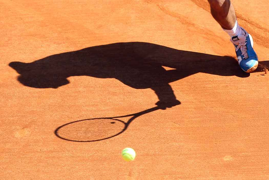 The shadow of Spanish Rafael Nadal is se