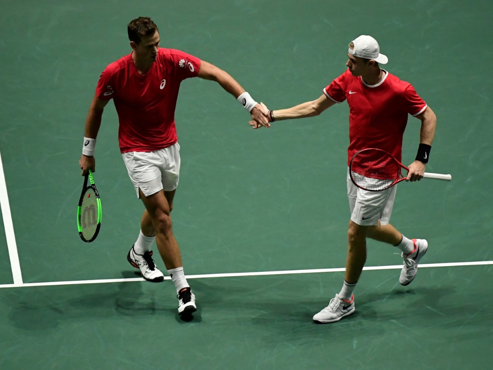 Vasek Pospisil (l.) und Denis Shapovalov im Halbfinale
