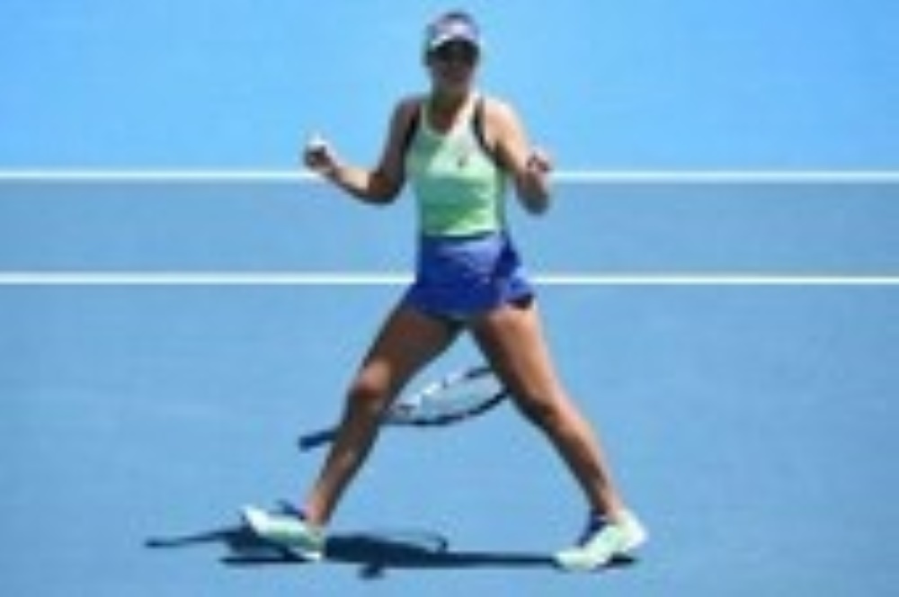 Sofia Kenin (USA) jubelt über ihren Halbfinaleinzug.