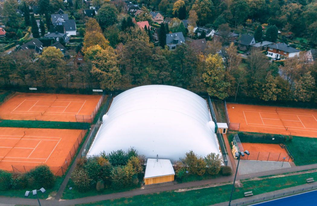 Tennisblase Klipper THC Hamburg aus der Luft