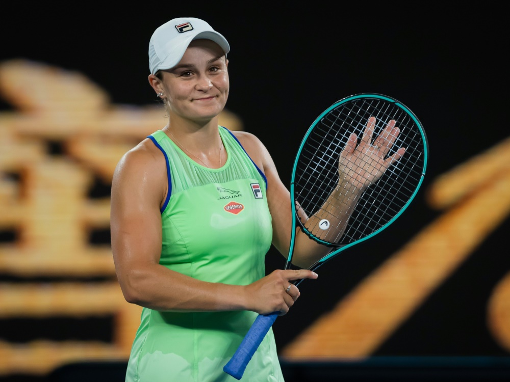 Ashleigh Barty spielte ein Showmatch gegen Pat Rafter