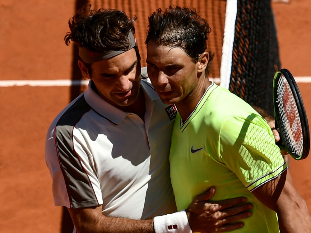 Verstehen sich gut: Rafael Nadal (r.) und Roger Federer
