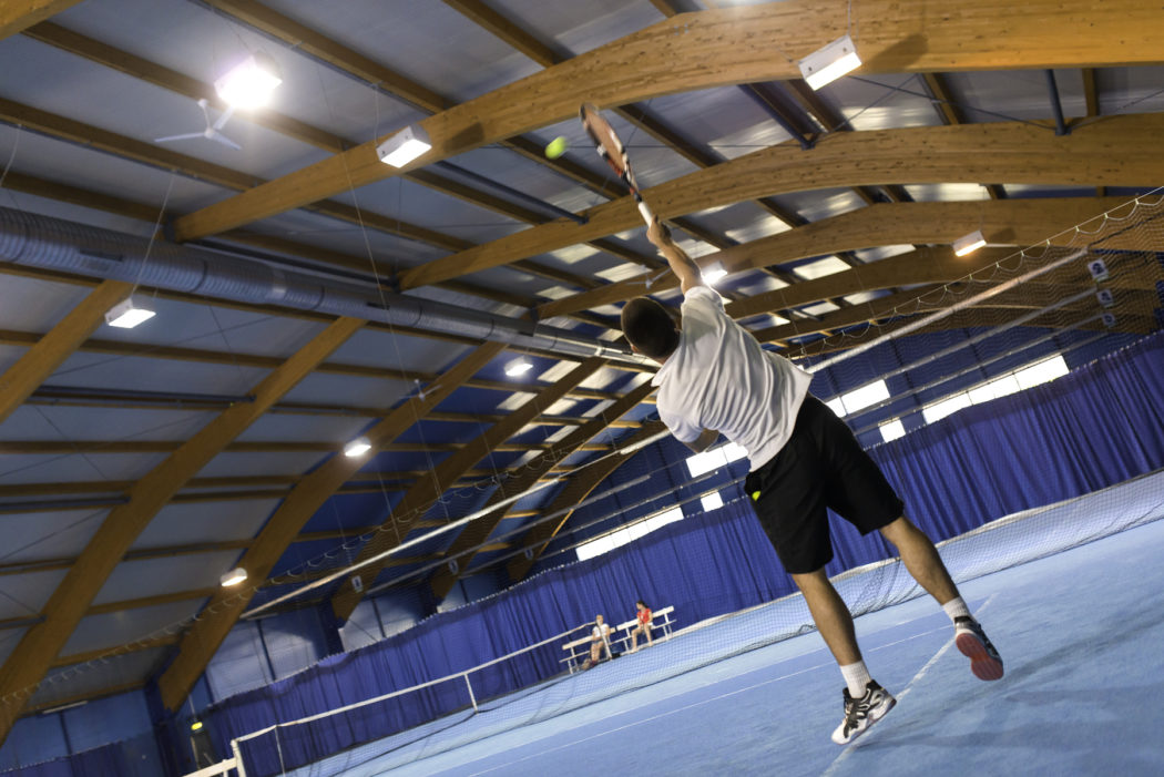 Indoor Tennis Serving Action