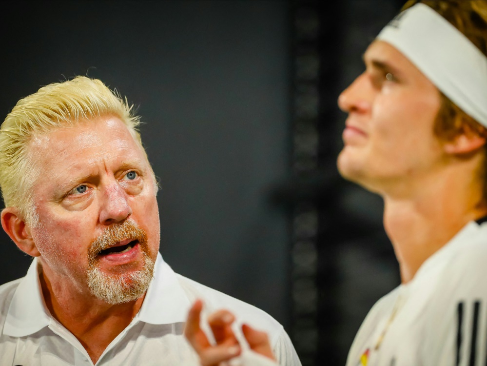 Boris Becker (l.) spricht über Alexander Zverev (r.)
