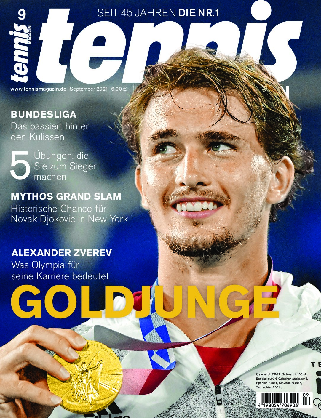 tennis MAGAZIN 09/2021: Goldjunge Alexander Zverev