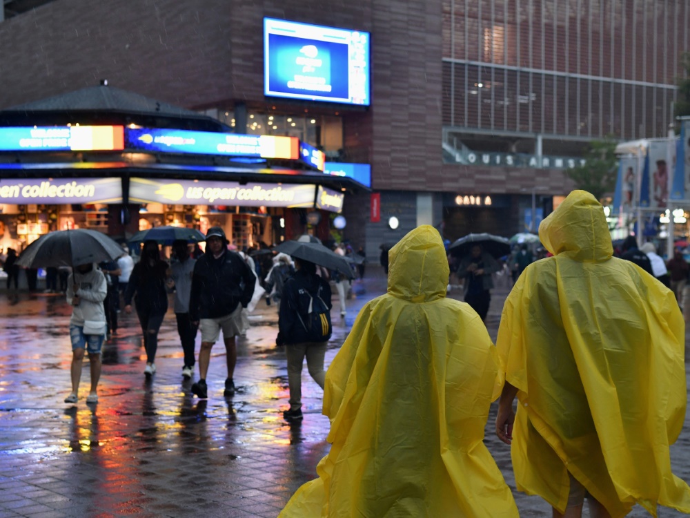 Starker Regen und Wind beeinträchtigte die US Open