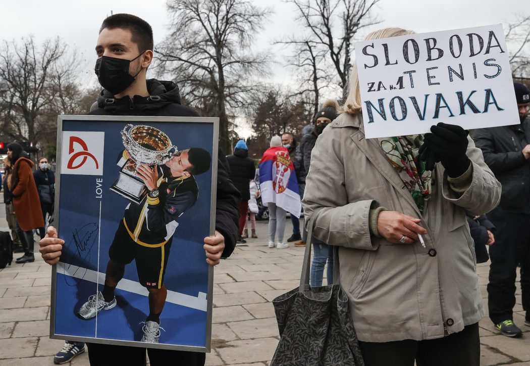 Srdjan Djokovic Joins Protest After Visa of Novak Djokovic Cancelled