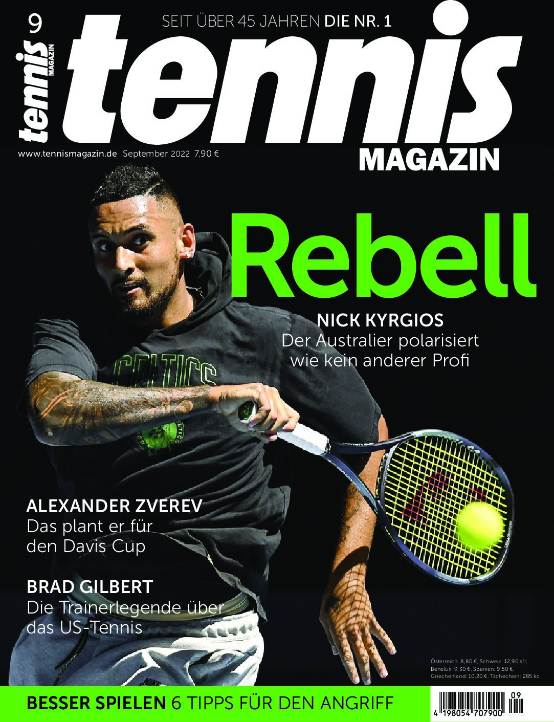 tennis MAGAZIN 09/2022 Rebell Nick Kyrgios