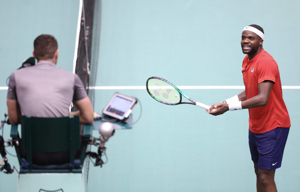 2023 Davis Cup Finals Group Stage Split – Day 3 SPLIT, CROATIA – SEPTEMBER 14: Frances Tiafoe of United States in covers