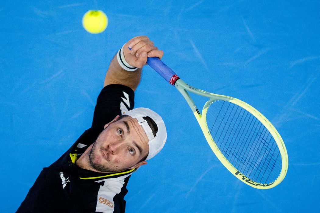 German Jan-Lennard Struff pictured in action during a singles second round match at the European Open Tennis ATP, Tennis