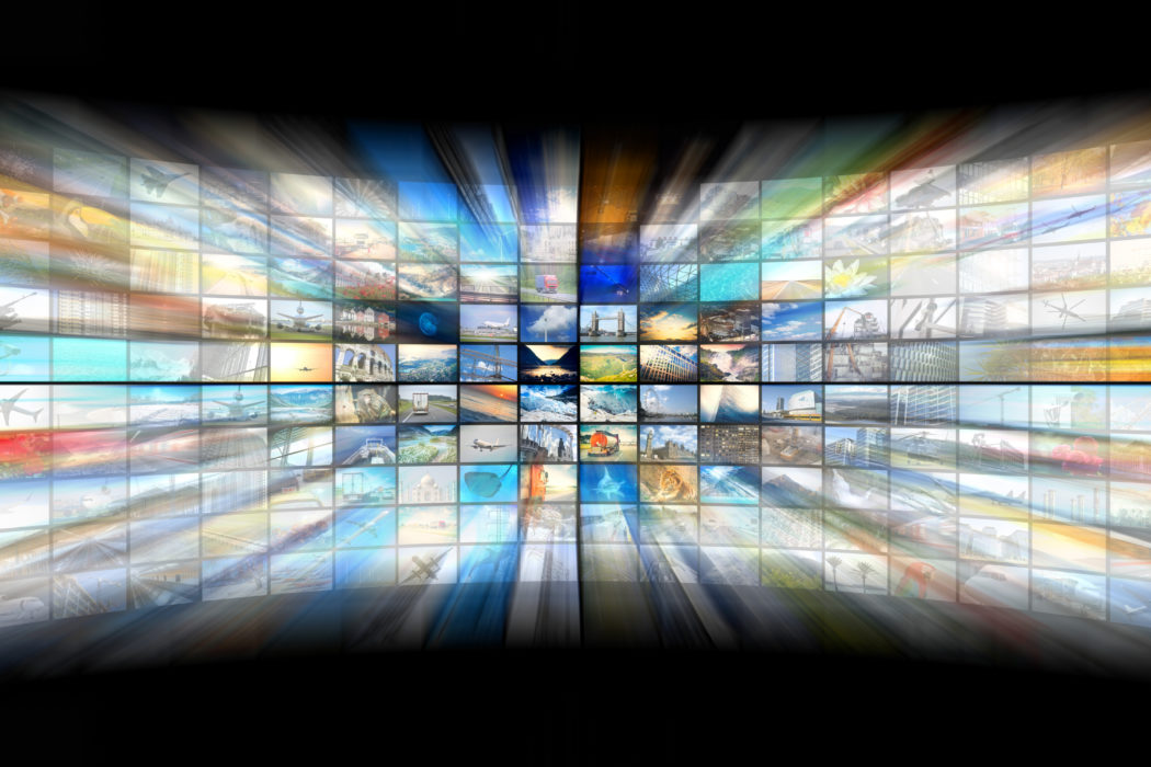 Wall,Of,Screens,-,Streaming,Media,,Cable,,Internet,Concept,-