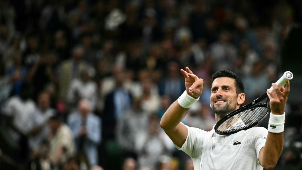 Novak Djokovic bei seinem Violinen-Jubel