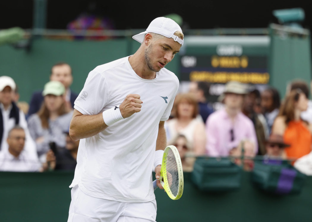 Jan-Lennard Struff GER) macht die Faust und jubelt,Jubel, Freude,Emotion *** Jan Lennard Struff GER makes a fist and che