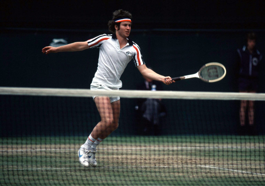 US Presswire Sports Archive Jul 2, 1980; London, ENGLAND; FILE PHOTO; John McEnroe (USA) prepares to return a shot durin