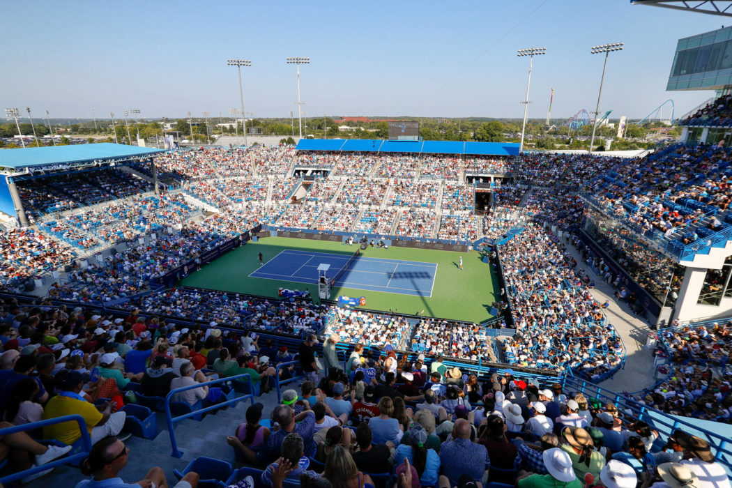 CINCINNATI, OH – AUGUST 20: A general view of the mens final between Carlos Alcaraz of Spain and Novak Djokovic of Serbi