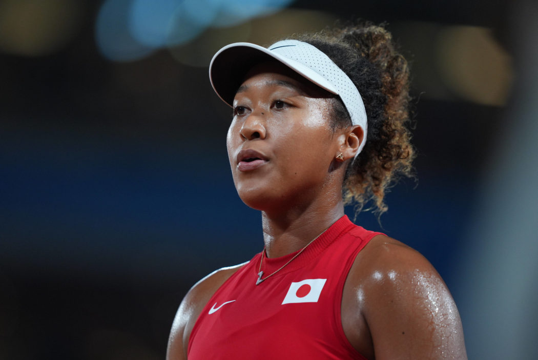Olympics: Tennis Jul 27, 2024; Paris, France; Naomi Osaka (JPN) in a women s tennis singles match during the Paris 2024
